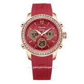 Alexandre Christie AC 9399 LH Red Rosegold Rubber Strap